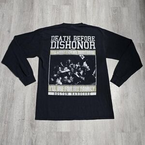 Vintage Y2K Death Before Dishonor Friends Family Forever Long Sleeve Tee Boston